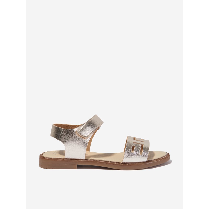 Andanines Girls Laser Cut Sandals in Gold