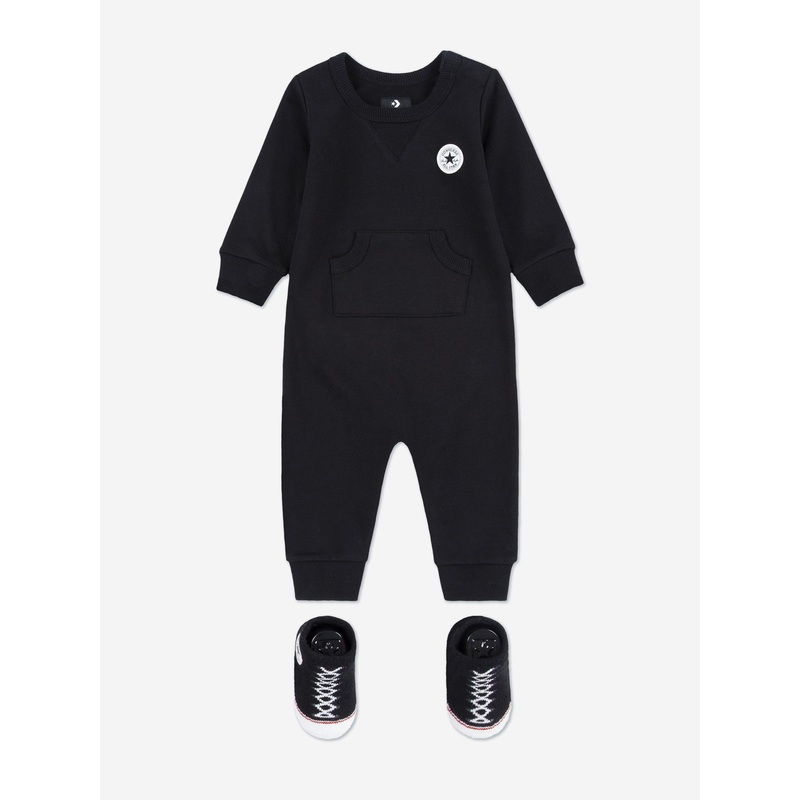 Baby Lil Chuck Romper Set in Black